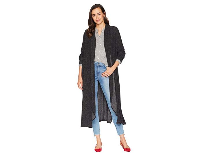B Collection By Bobeau Plus Size Binx Cozy Duster Cardigan (raven Black Mix) Women's Sweater