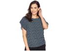 Michael Michael Kors Space Dye Tweed Top (black/luxe Teal) Women's Clothing