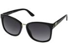 Guess Gf0327 (shiny Black With Gold/smoke Gradient Lens) Fashion Sunglasses