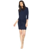 Juicy Couture Knit Front Tie Long Sleeve Knit Dress (regal) Women's Dress