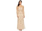 Adrianna Papell Antique Bead Blouson Bodice Gown (champagne/multi) Women's Dress