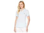 Lacoste Short Sleeve Two-button Classic Fit Pique Polo (rill Light Blue) Women's Clothing