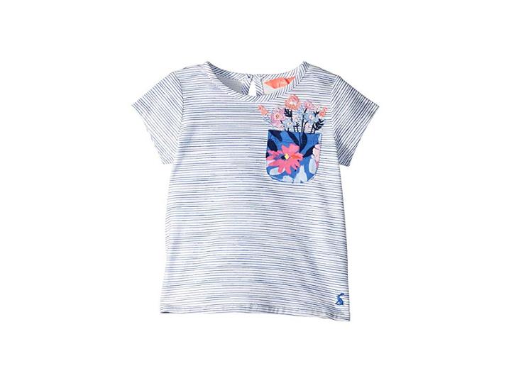 Joules Kids Maggie T-shirt (toddler/little Kids) (blue Pencil Stripe) Girl's T Shirt