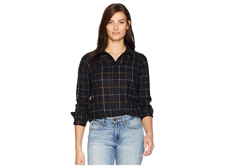 Pendleton One-pocket Tunic (black Windowpane Plaid) Women's Blouse