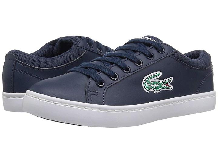 Lacoste Kids Straightset (little Kid) (navy/white) Kid's Shoes