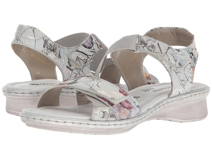 Rieker D2757 Reanne 57 (off-white/metallic//steel/silver) Women's  Shoes