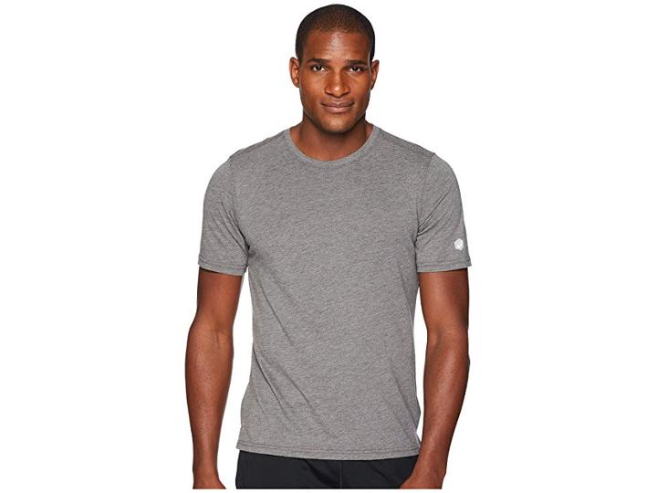 Asics Run Short Sleeve Top (dark Grey Heather) Men's Workout