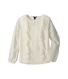 Tommy Hilfiger Kids Solid Woven Blouse (big Kids) (whisper White) Girl's Clothing