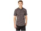 Dakine Poipu Short Sleeve Woven Shirt (plum Shadow Stencil Palm) Men's Clothing
