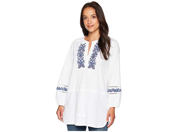 Lauren Ralph Lauren Embroidered Cotton Top (soft White) Women's Clothing