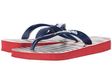 Havaianas Kids Usa Stripe Logo Sandals (toddler/little Kid/big Kid) (red) Kids Shoes