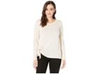 Bobeau Long Sleeve Side Tie Slub Top (natural) Women's Blouse