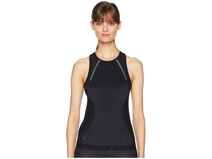Adidas By Stella Mccartney Run Tank Shiny Cz3726 (black) Women's Clothing