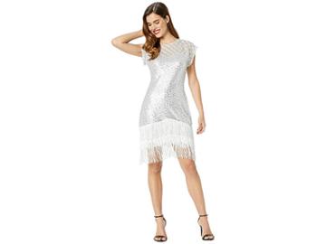 Unique Vintage 1920s Fringe Del Mar Flapper Dress (antique Silver) Women's Dress