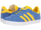 Adidas Originals Kids Gazelle (big Kid) (blue/ice Yellow/gold) Kids Shoes