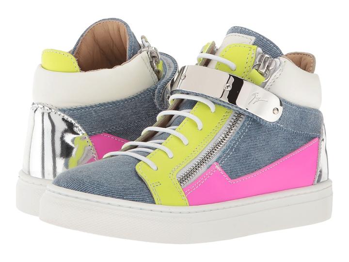 Giuseppe Zanotti Kids Ares Denim Sneaker (toddler/little Kid) (denim) Kid's Shoes