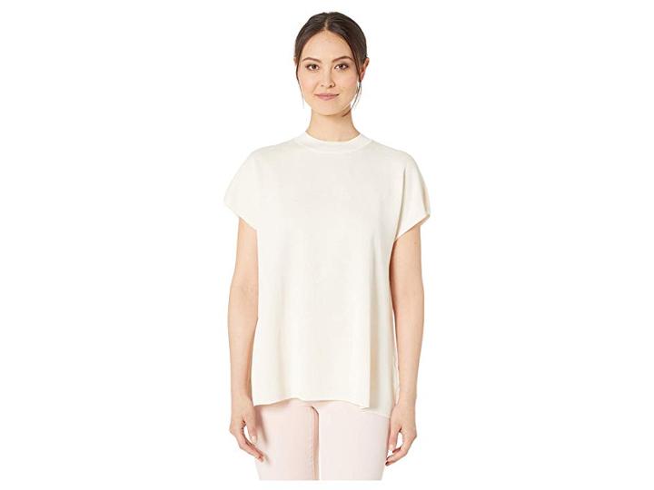 Anne Klein Mock Neck Short Sleeve Top (anne White) Women's Blouse