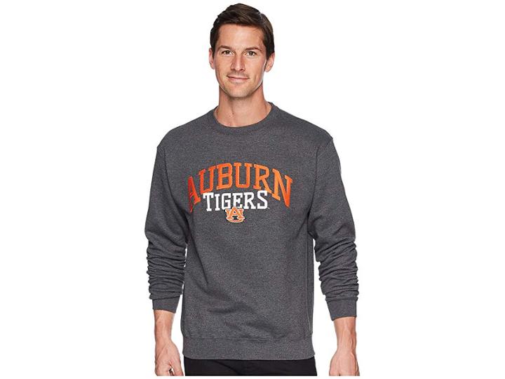 Champion College Auburn Tigers Eco(r) Powerblend(r) Crew (granite Heather) Boy's Short Sleeve Pullover