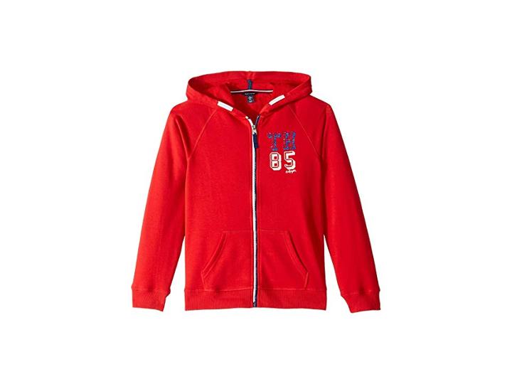 Tommy Hilfiger Kids Th85 Hoodie (big Kids) (haute Red) Girl's Sweatshirt