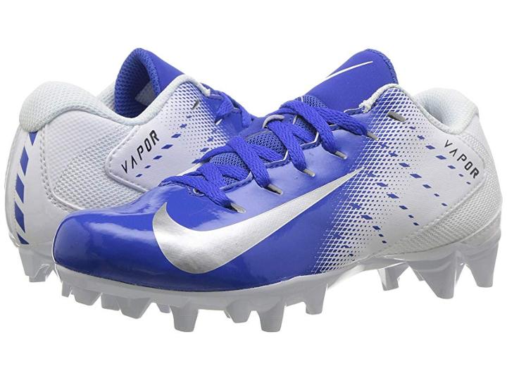 Nike Kids Vapor Untouchable Varsity 3 Football (toddler/little Kid/big Kid) (white/metallic Silver/game Royal/black) Kids Shoes
