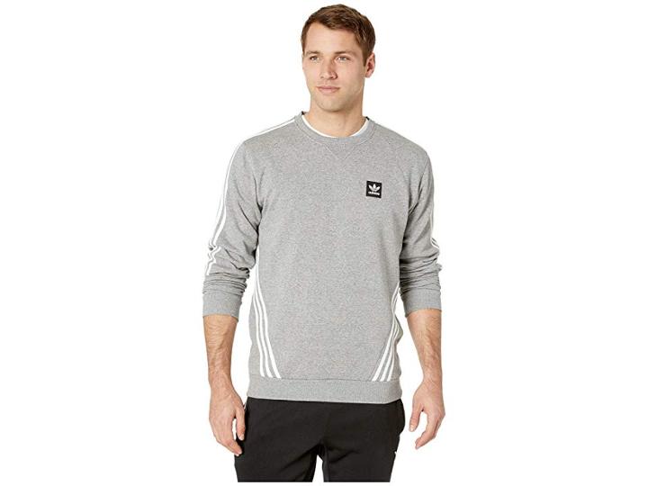 Adidas Skateboarding Insley Crew Neck (core Heather/white) Men's Sweater