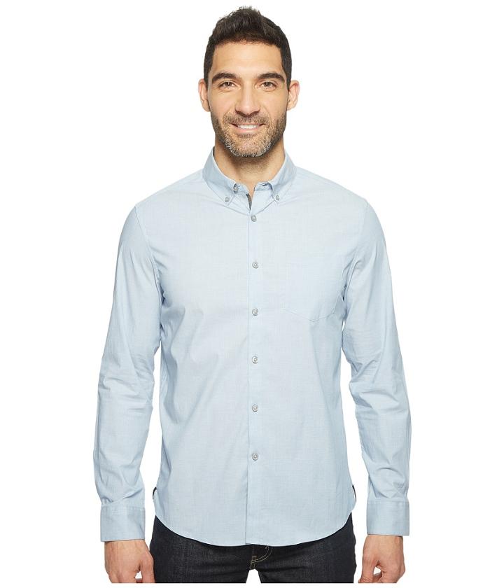Kenneth Cole Sportswear Long Sleeve Stretch End On End Shirt (bright Cobalt Combo) Men's Clothing
