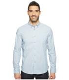 Kenneth Cole Sportswear Long Sleeve Stretch End On End Shirt (bright Cobalt Combo) Men's Clothing