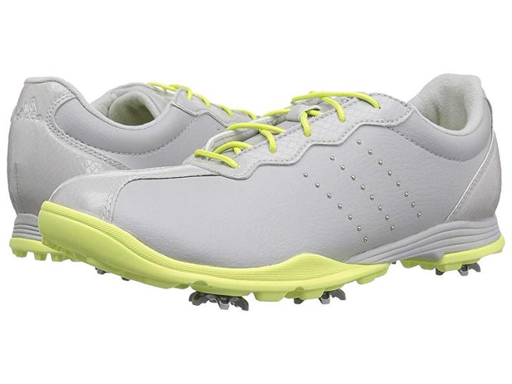Adidas Golf Adipure Dc (grey One/silver Metallic/semi Frozen Yellow) Women's Golf Shoes