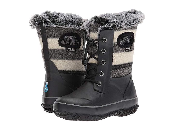 Bogs Kids Arcata Wool Stripe (toddler/little Kid/big Kid) (black Multi) Girls Shoes