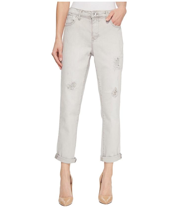 Tribal 25 Stretch Twill Five-pocket Boyfriend Pants In Pewter (pewter) Women's Jeans