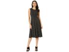 London Times Sleeveless Flare Midi (black/white) Women's Dress