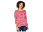 Mod-o-doc Printed Slick Jersey 3/4 Raglan Sleeve Seamed Tee (desert Rose) Women's T Shirt