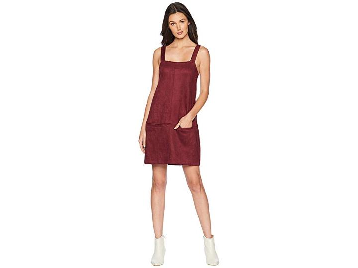Jack By Bb Dakota May Day Faux Suede Scuba Dress (cranberry) Women's Dress