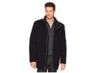Cole Haan Wool Plush Coat With Faux Fur Inner Collar (black) Men's Coat