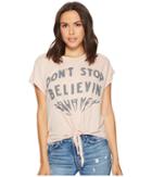 Lucky Brand Don't Stop Believing Tee (shadow Grey) Women's T Shirt
