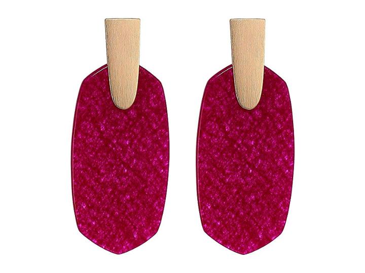 Kendra Scott Aragon Earrings (rose Gold/maroon Jade) Earring