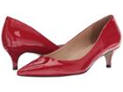 Massimo Matteo Pointy Toe Kitten Heel (rojo Patent) Women's 1-2 Inch Heel Shoes