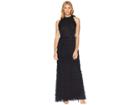 Tahari By Asl Gown With Ruffled Skirt (black) Women's Dress
