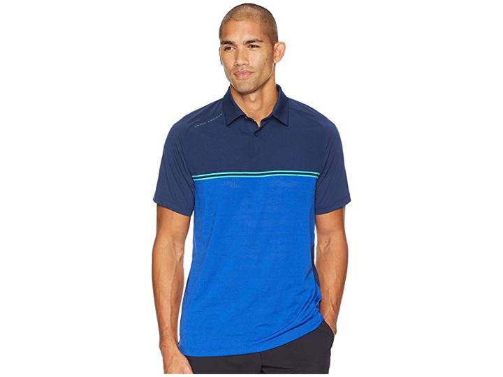 Under Armour Golf Threadborne Calibrate Polo (academy/green Typhoon/rhino Gray) Men's Clothing