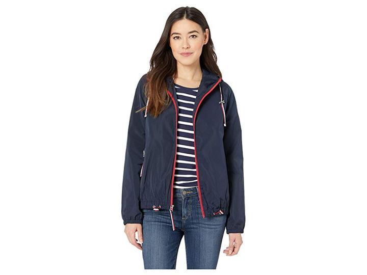 Tommy Hilfiger 26 Windbreaker W/ Contrast Zip (navy) Women's Clothing