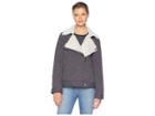 Dylan By True Grit Bonded Shearling Zip Moto Cord Jacket With Shearling Frosty Pile Lining (charcoal) Women's Coat