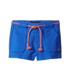 Tommy Hilfiger Kids Woven Shorts With Belt (little Kids) (moorish Blue) Girl's Shorts