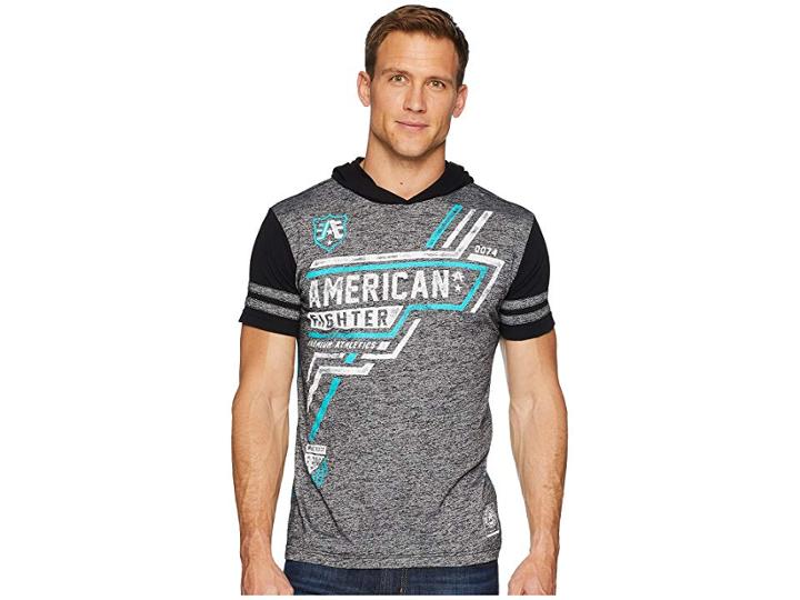 American Fighter Bentley Short Sleeve Pullover Hoodie (black) Men's T Shirt