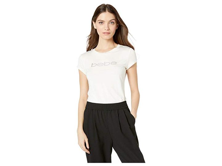 Bebe Dallas Logo Tee (white) Women's Clothing