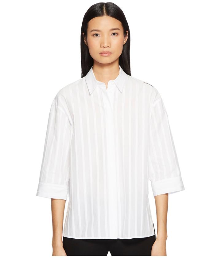 Escada Sport Nabidha Short Sleeve Stripe Top (white) Women's Clothing
