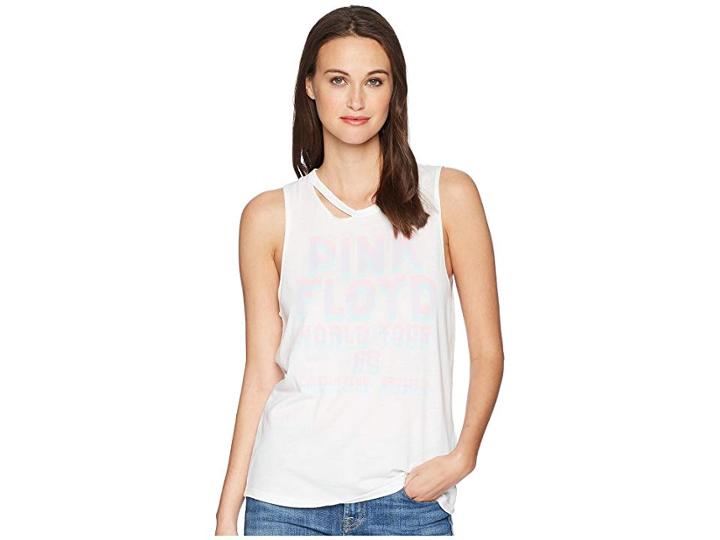Lucky Brand Pink Floyd Strap Back Tank Top (lucky White) Women's Sleeveless