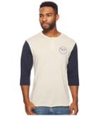 Brixton Wheeler 3/4 Sleeve Henley Tee (stone/navy) Men's Long Sleeve Pullover