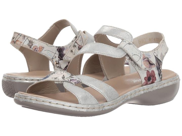 Rieker 65969 Regina 69 (ice/off-white/metallic) Women's Shoes