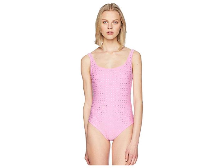 Moschino Rhinostones Swimsuit (pink) Women's Swimsuits One Piece
