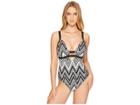 Athena Mystique Strappy Back Plunge Maillot (black) Women's Swimsuits One Piece